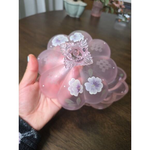 Shelley Fenton Signed Covered Candy Dish Pink Chiffon Spring Splendor Limited Ed - Picture 6 of 16